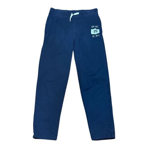 Gap Kids Pants Boys 2XL 14-16 Navy Blue Sweatpants Athletic Drawstring Logo